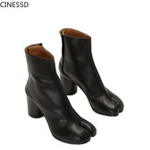 Ninja Tabi Γυναικείες δερμάτινες μπότες με σπαστά δάχτυλα Σχεδιασμός Luxury Brand MM6 Στρογγυλές Γόβες Γυναικεία Παπούτσια Γυναικείες Μπότες Τακούνι 7,5cm / 3,5cm