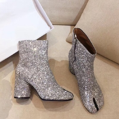 Ninja Tabi Γυναικείες δερμάτινες μπότες με σπαστά δάχτυλα Σχεδιασμός Luxury Brand MM6 Στρογγυλές Γόβες Γυναικεία Παπούτσια Γυναικείες Μπότες Τακούνι 7,5cm / 3,5cm