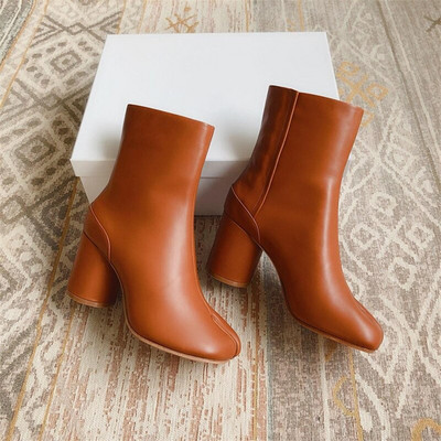 Ninja Tabi Γυναικείες δερμάτινες μπότες με σπαστά δάχτυλα Σχεδιασμός Luxury Brand MM6 Στρογγυλές Γόβες Γυναικεία Παπούτσια Γυναικείες Μπότες Τακούνι 7,5cm / 3,5cm