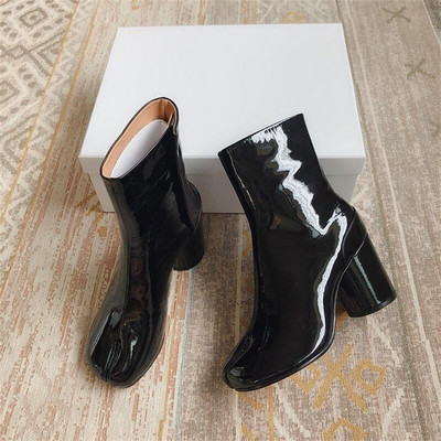 Ninja Tabi Γυναικείες δερμάτινες μπότες με σπαστά δάχτυλα Σχεδιασμός Luxury Brand MM6 Στρογγυλές Γόβες Γυναικεία Παπούτσια Γυναικείες Μπότες Τακούνι 7,5cm / 3,5cm