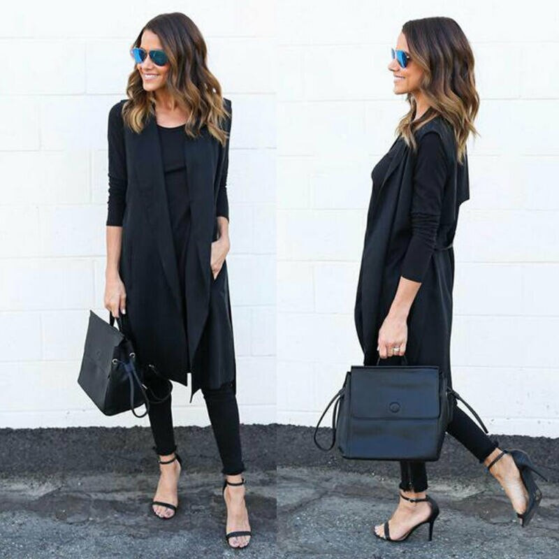 Őszi téli mellény női kabát, hosszú zsebek, lehajtható gallér, nyitott öltés ujjatlan pantone vörös bézs fekete blézer sherpa