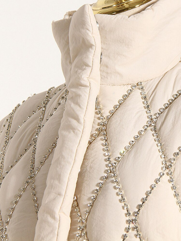 DEAT Fashion sieviešu veste brīva, stāvoša apkakle ar vienrindu bez piedurknēm rūtaini dimanti, pušķu veste, ziema 2022, jauns 1DF2572