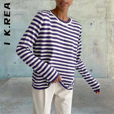 I K.Rea Novi ženski pulover Pleteni Vintage Basic Elegantni ženski pulover Korejski pulover za slobodno vrijeme Ženske tanke ženske majice