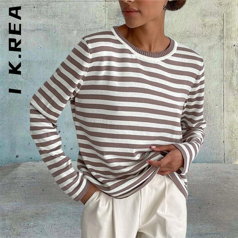 I K.Rea Novi ženski pulover Pleteni Vintage Basic Elegantni ženski pulover Korejski pulover za slobodno vrijeme Ženske tanke ženske majice