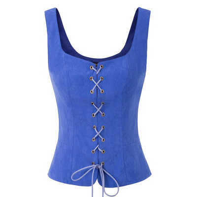 SD Sieviešu jaka Solid Vintage vestes Mākslīgās zamšādas kvadrātveida kakla U-aizmugure žakarda Slim Fit mežģīnēm uz augšu priekšējā veste mētelis veste 2022