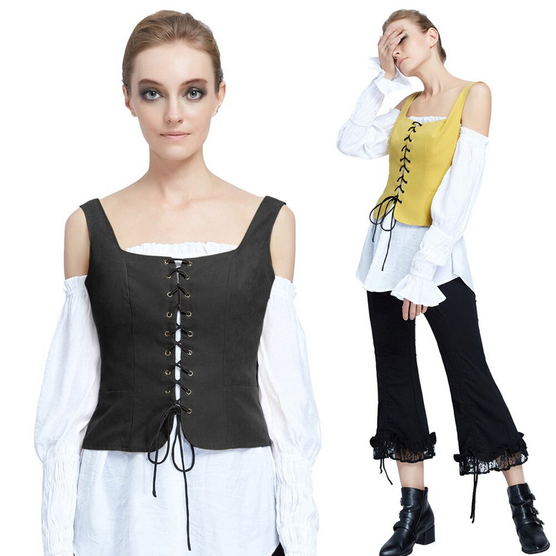 SD Sieviešu jaka Solid Vintage vestes Mākslīgās zamšādas kvadrātveida kakla U-aizmugure žakarda Slim Fit mežģīnēm uz augšu priekšējā veste mētelis veste 2022