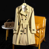 Proljetna i jesenska ženska haljina na preklop, modni široki široki kaput s dvostrukim kopčanjem, ženski vodootporni dugi baloner