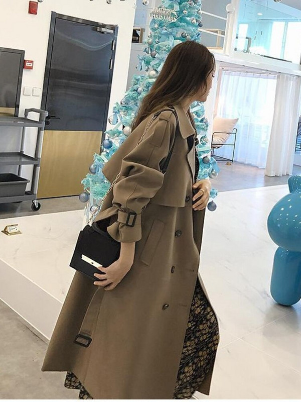 Jesen 2022. Novi trenč kaput Ženski široki kaput srednje dužine Modna ulična jakna Ženska odjeća Trenč kaput za žene