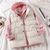 Νεότερο φθινοπωρινό χειμερινό γυναικείο γιλέκο γιλέκο Αμάνικο γιλέκο τσέπες κουμπιά κάτω γιλέκο Ζεστό αντιανεμικό παλτό