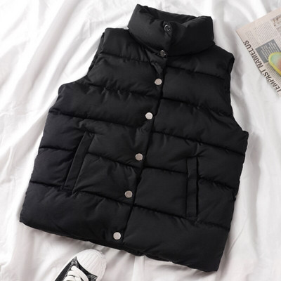 Νεότερο φθινοπωρινό χειμερινό γυναικείο γιλέκο γιλέκο Αμάνικο γιλέκο τσέπες κουμπιά κάτω γιλέκο Ζεστό αντιανεμικό παλτό