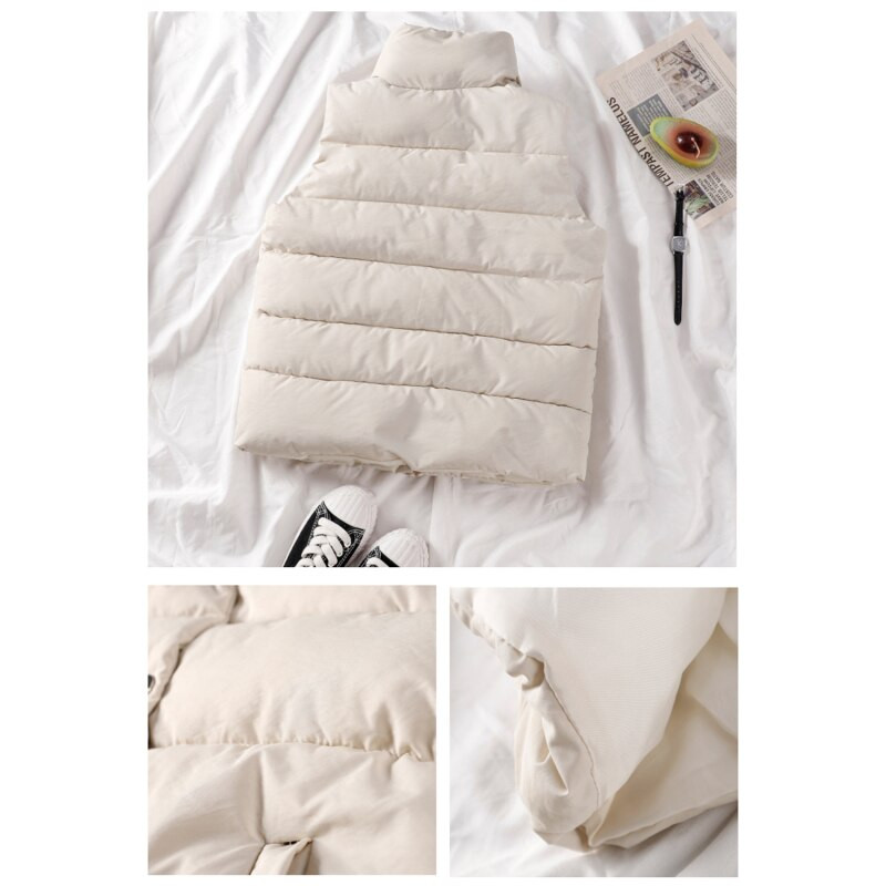 Νεότερο φθινοπωρινό χειμερινό γυναικείο γιλέκο γιλέκο Αμάνικο γιλέκο τσέπες κουμπιά κάτω γιλέκο Ζεστό αντιανεμικό παλτό