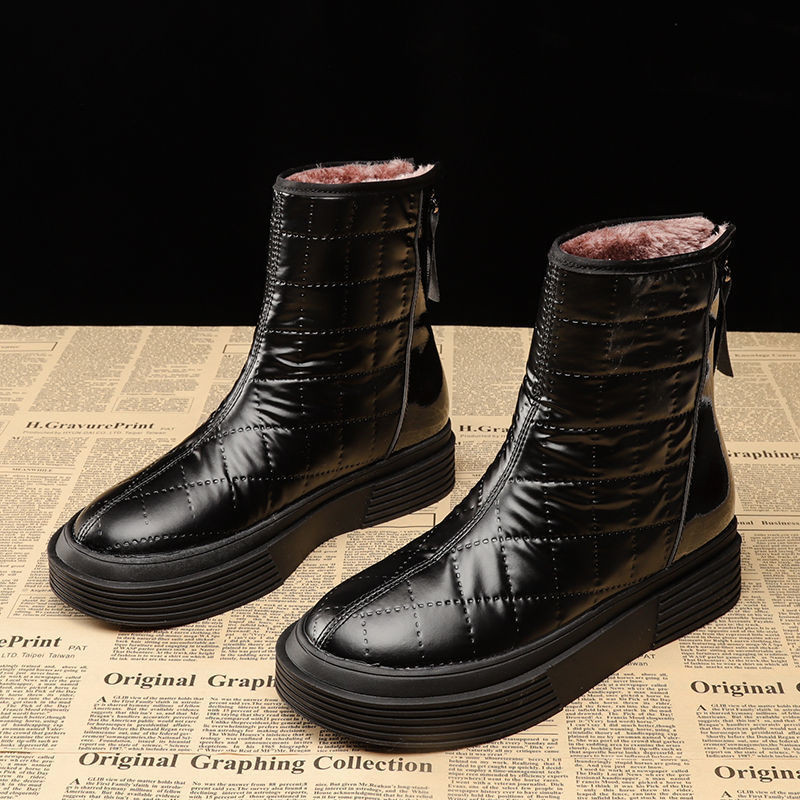 Sniega zābaki Sieviešu biezas zoles ziemas apavi Ūdensizturīgi plus samta biezi, silti kokvilnas apavi Neslīdoši platformas apavi Sieviešu puszābaki