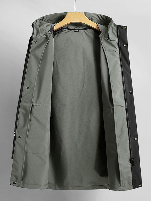 Vīriešu garš mētelis lielizmēra 2021. gada jauns ielas modes melns zaļš apdrukas vējjaka ikdienas vīriešu jaka ar kapuci 8XL