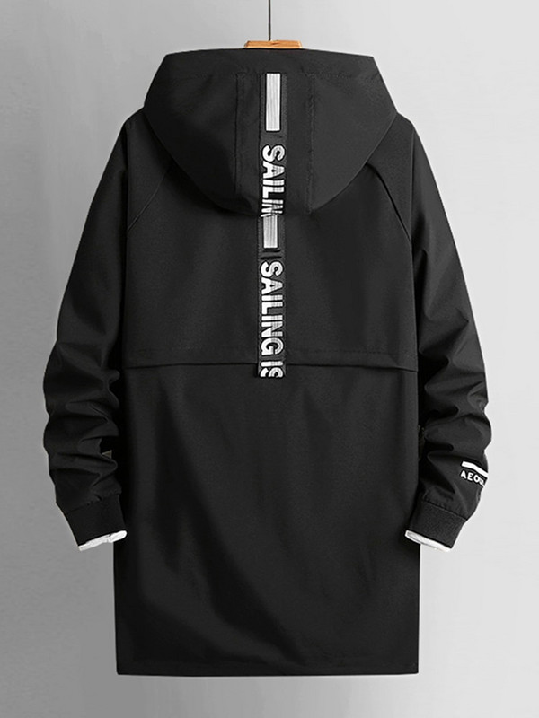 Vīriešu garš mētelis lielizmēra 2021. gada jauns ielas modes melns zaļš apdrukas vējjaka ikdienas vīriešu jaka ar kapuci 8XL