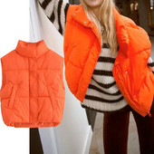 TRAF sieviešu veste, 2022. gada ziemas sieviešu veste, sieviešu kokvilnas veste, modes jaka, auduma polsterēta, vēja necaurlaidīga, eleganti, silti ikdienas mēteļi