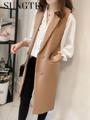 Sungtin Ikdienas žakete Sieviešu veste Biroja dāmu garais uzvalks veste Pavasaris Rudens Sieviešu Kabatas Veste Bezpiedurkņu Jakas Mēteļi Y2K