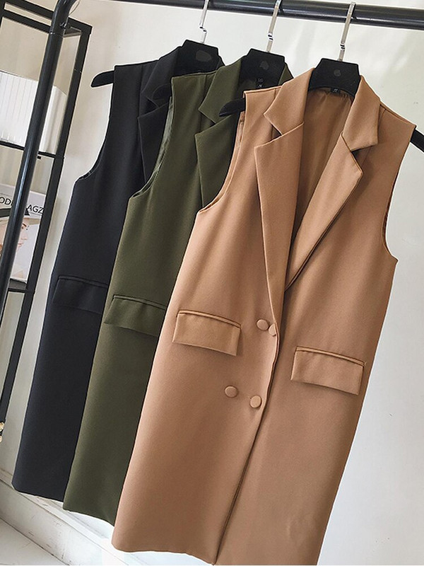 Sungtin Ikdienas žakete Sieviešu veste Biroja dāmu garais uzvalks veste Pavasaris Rudens Sieviešu Kabatas Veste Bezpiedurkņu Jakas Mēteļi Y2K