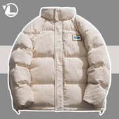 Vyriški žieminiai pūkiniai medvilniniai velvetas parkas Hip Hop storos šiltos striukės Laisvalaikio laisvo palto Unisex gatvės drabužiai japoniški viršutiniai drabužiai moterims