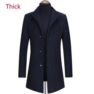 2022. gada jauns rudens ziemas modes augstas klases modes preču zīmols silts vīriešu tīras krāsas ikdienas biznesa vilnas vilnas mēteļi, vējjaka