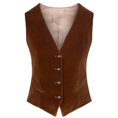 Γυναικείο κοστούμι γιλέκο βελούδινο V-λαιμόκοψη Επαγγελματικό επίσημο φόρεμα Αμάνικο μπουφάν Γυναικείο γιλέκο