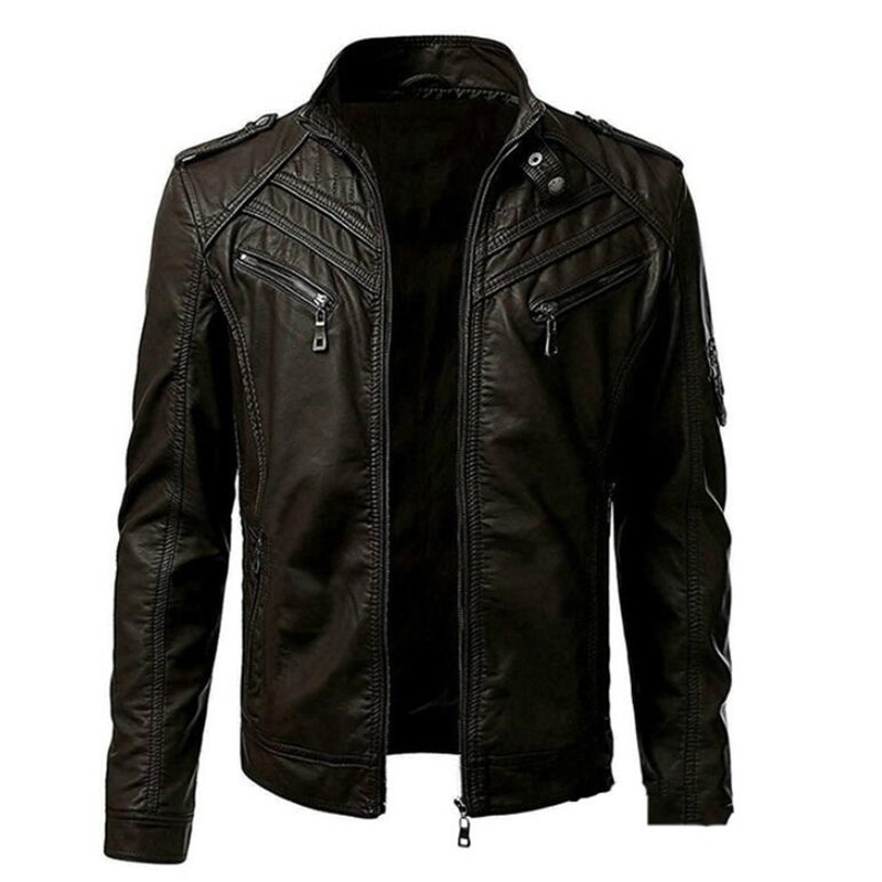 Új utcai bőrdzseki férfi téli polár műbőr motoros dzseki férfi állógallér kabát alkalmi széldzseki vékony kabát S-5XL