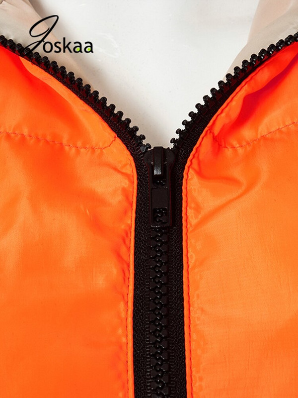 Joskaa Contrast Χρώμα Crop Tank Tops διπλής όψης Γυναικεία μοδάτα αμάνικα μπουφάν με φερμουάρ Φθινόπωρο Χειμώνας 2021 Casual ζεστά γιλέκα