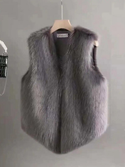 JMPRS kažokādas veste sievietēm, īss virsdrēbes 2021, jauns rudens ziemas imitācijas truša kažokādas veste sieviešu modes silta plīša vestes jaka