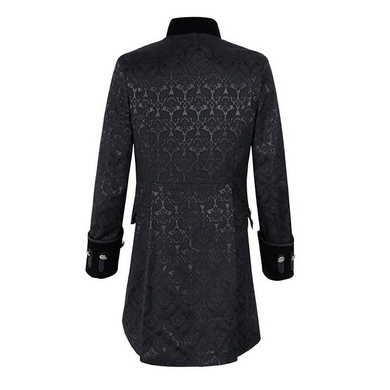 Muški kaputi s tankim ovratnikom, književni vez, retro uniforma, srednjovjekovni kaput, jednobojni prsni kaput, scenski rekviziti Kostim za igru