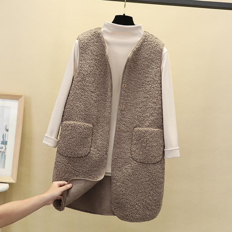 Sieviešu garās veste, 2021. gada ziema, jauni rudens jēra vilnas mēteļi, termiska veste, silta flīsa jaka bez piedurknēm. Sieviešu vestes sievietēm