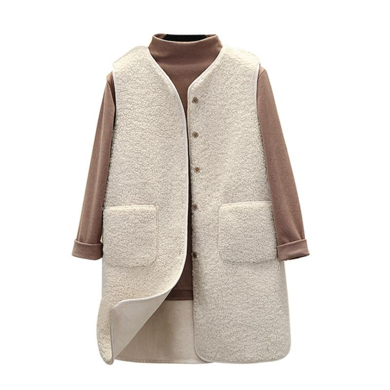 Sieviešu garās veste, 2021. gada ziema, jauni rudens jēra vilnas mēteļi, termiska veste, silta flīsa jaka bez piedurknēm. Sieviešu vestes sievietēm