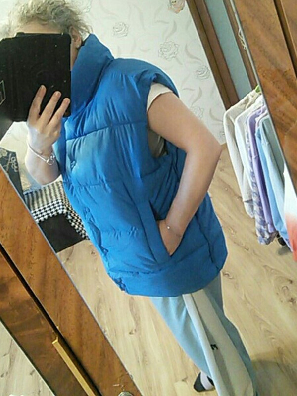 Icclek sieviešu veste Klein zila sieviešu stepēta veste sieviešu silta veste Parkas rudens pavasaris sieviešu bezpiedurkņu jakas mēteļi