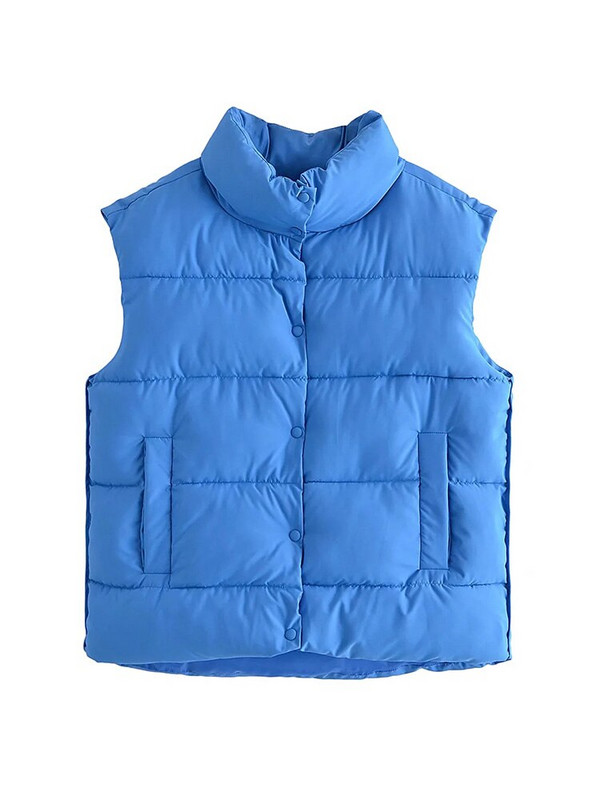 Icclek sieviešu veste Klein zila sieviešu stepēta veste sieviešu silta veste Parkas rudens pavasaris sieviešu bezpiedurkņu jakas mēteļi