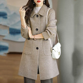 Jauns rudens ziemas vilnas mētelis, biezs sieviešu garais vilnas mēteļi, ikdienas mētelis Parka mētelis žakete, formastērps 4XL