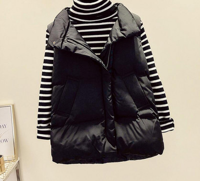 2022. gada jauns liela izmēra rudens ziemas veste sieviešu veste Modes korejiešu vaļīgas bezpiedurkņu jakas Biezas siltas vestes sieviešu mētelis