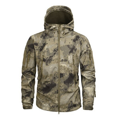 Mege muška kamuflažna jakna s kapuljačom US Army Sharkskin Tactical Coat Multicamo Woodland A-TACS AT-FG
