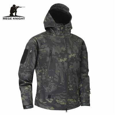 Mege muška kamuflažna jakna s kapuljačom US Army Sharkskin Tactical Coat Multicamo Woodland A-TACS AT-FG