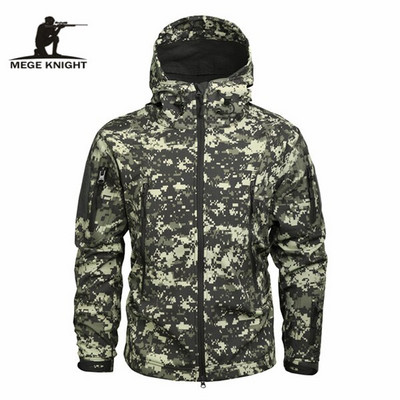 Mege muška kamuflažna jakna s kapuljačom US Army Sharkskin Tactical Coat Multicamo Woodland A-TACS AT-FG