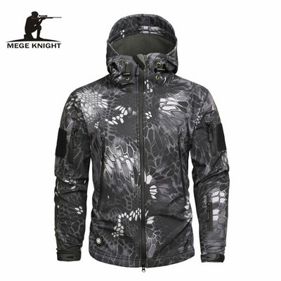 Mege muška kamuflažna jakna s kapuljačom US Army Sharkskin Tactical Coat Multicamo Woodland A-TACS AT-FG
