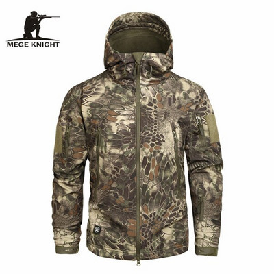 Mege muška kamuflažna jakna s kapuljačom US Army Sharkskin Tactical Coat Multicamo Woodland A-TACS AT-FG