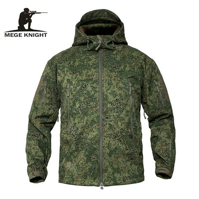Mege muška kamuflažna jakna s kapuljačom US Army Sharkskin Tactical Coat Multicamo Woodland A-TACS AT-FG