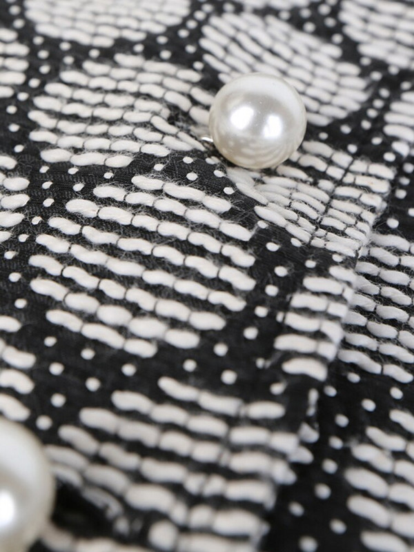 [EAM] 2022. Novi proljetno-ljeto samostojeći ovratnik bez rukava Jacquard nepravilan biserni porub s džepovima Široki prsluk Ženska moda Tide JO196