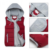 Női mellény Candy színes meleg őszi, téli kapucnis kabát húzózsinór meleg vastag kivehető mellény kabát sudaderas