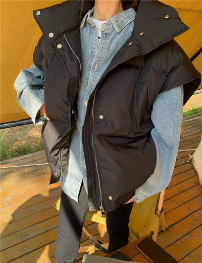 Ženski labavi topli prsluk bez rukava Pamučno podstavljen prsluk Kawaii gornja odjeća Ženska vrećasta ležerna parka Majice bez rukava 2021. Jesen Zima