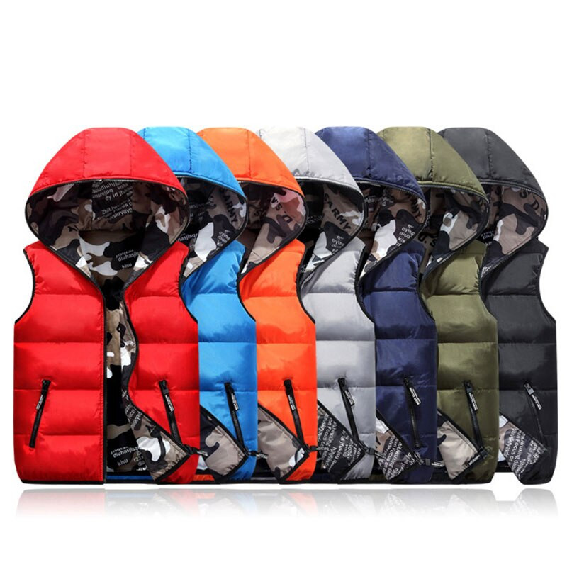 Lusumily sieviešu vestes liela izmēra 4XL ar kapuci abām pusēm maskēšanās silta veste ziemas melna jaka virsdrēbes bez piedurknēm