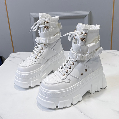 Sieviešu zābaki ar platformu 2021. gada ziema, jauni silti, neslīdoši sporta sniega zābaki Dizaineru modes puszābaki Gladiator motociklu zābaki