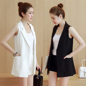 #0714 Ljetni crno-bijeli sako bez rukava od šifona Elegantni ženski prsluk i kaput Uredski ležerni sako sa kremom za sunčanje Prsluk i prsluk Ženski