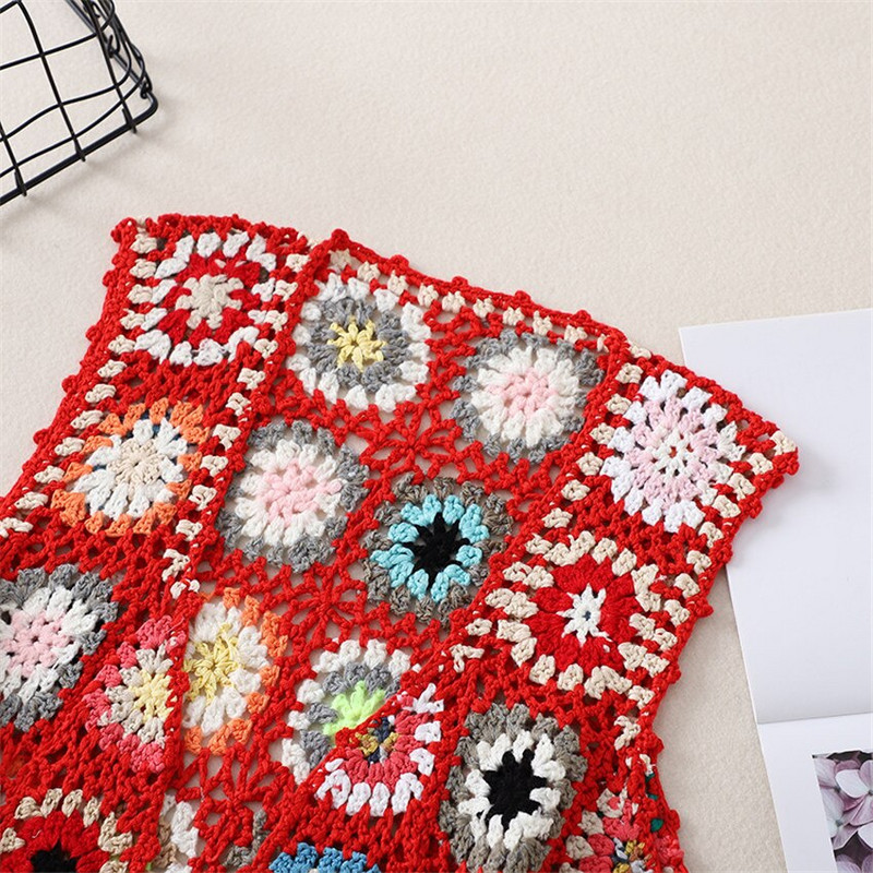 Ziedu, tamborētas, trikotāžas sieviešu veste, 2022. gada vasaras sieviešu retro jaka bez piedurknēm jaka Boho bohēmijas pludmales izšuvumi