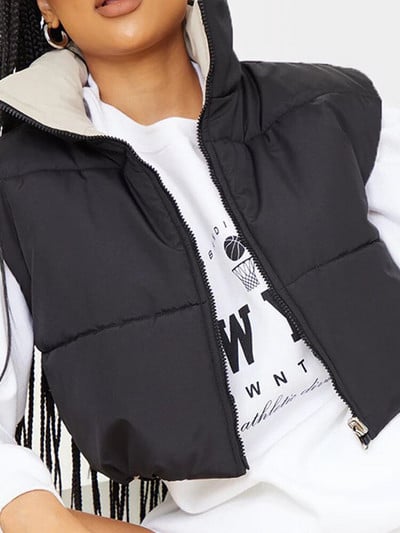 hirigin Modes rudens statīva apkakle kokvilnas vestes sievietēm elegantas vienkrāsainas, vienkārši rāvējslēdzēja mēteļi sievietēm ikdienas vestes ar augstu vidukli