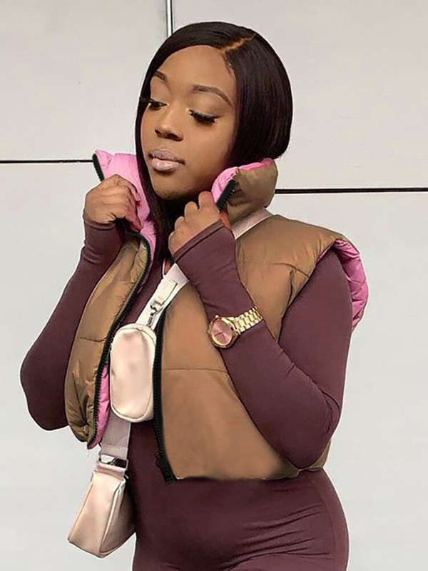 hirigin Modes rudens statīva apkakle kokvilnas vestes sievietēm elegantas vienkrāsainas, vienkārši rāvējslēdzēja mēteļi sievietēm ikdienas vestes ar augstu vidukli