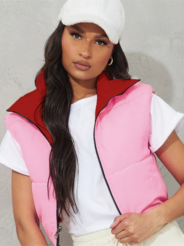 hirigin Modes rudens statīva apkakle kokvilnas vestes sievietēm elegantas vienkrāsainas, vienkārši rāvējslēdzēja mēteļi sievietēm ikdienas vestes ar augstu vidukli